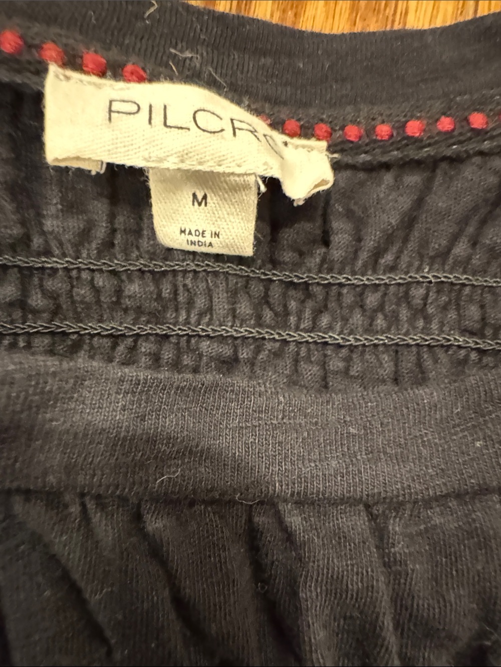 Pilcro Black Smocked Peplum Long-Sleeve Top - Picture 4 of 4